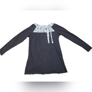 Ethos Long Sleeve Black 100% Organic Cotton Too Womens Size Medium